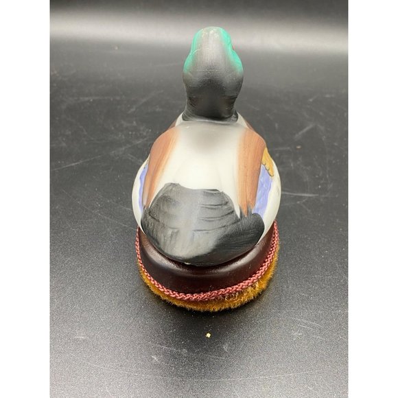 Vintage Mallard Duck Bisque Porcelain Wood Base Lint brush - Picture 13 of 15